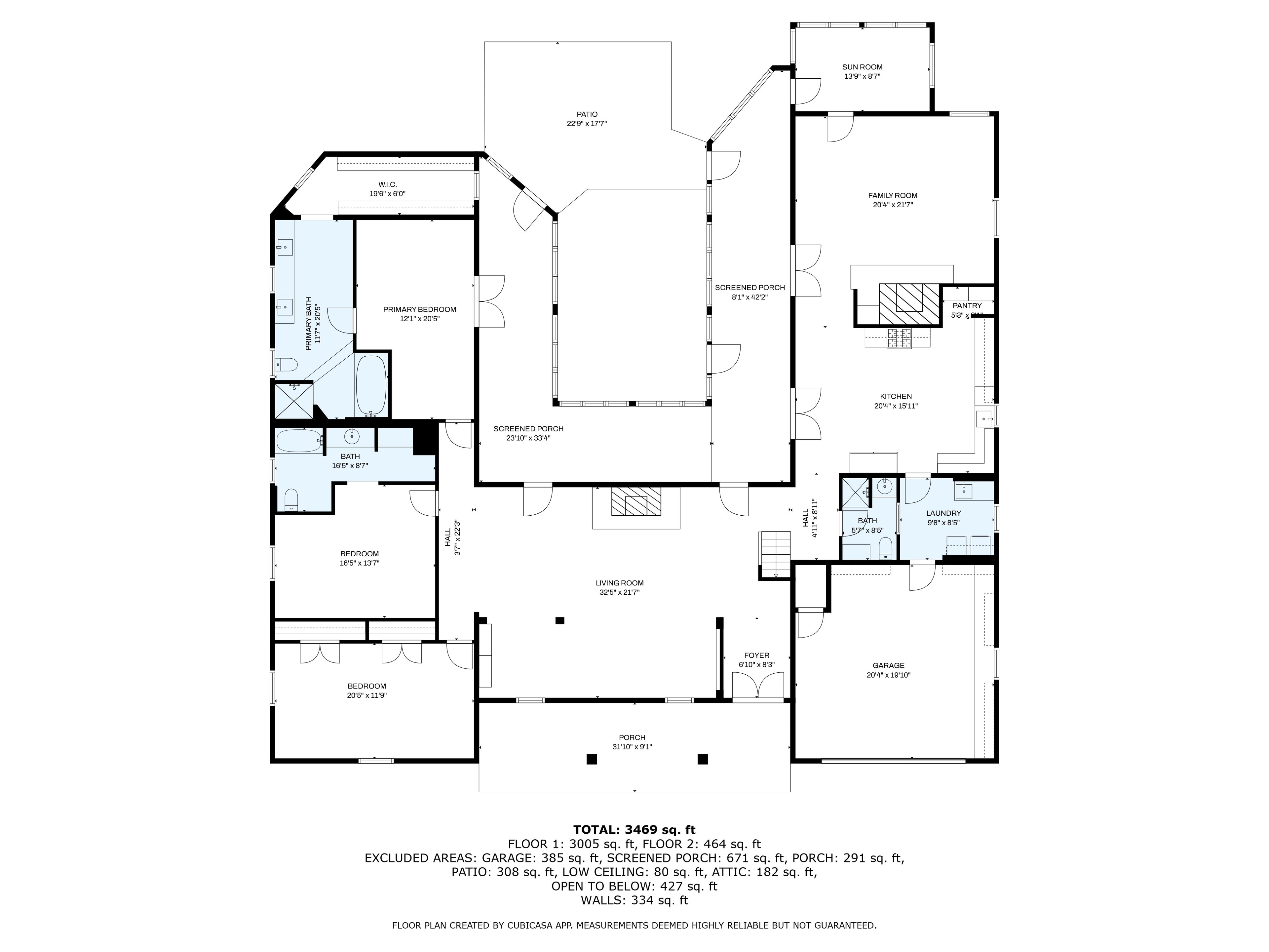 Residential floor plan with room dimensions